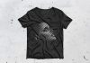 Free Half Sleeves Round Neck Black T-shirt Mockup PSD