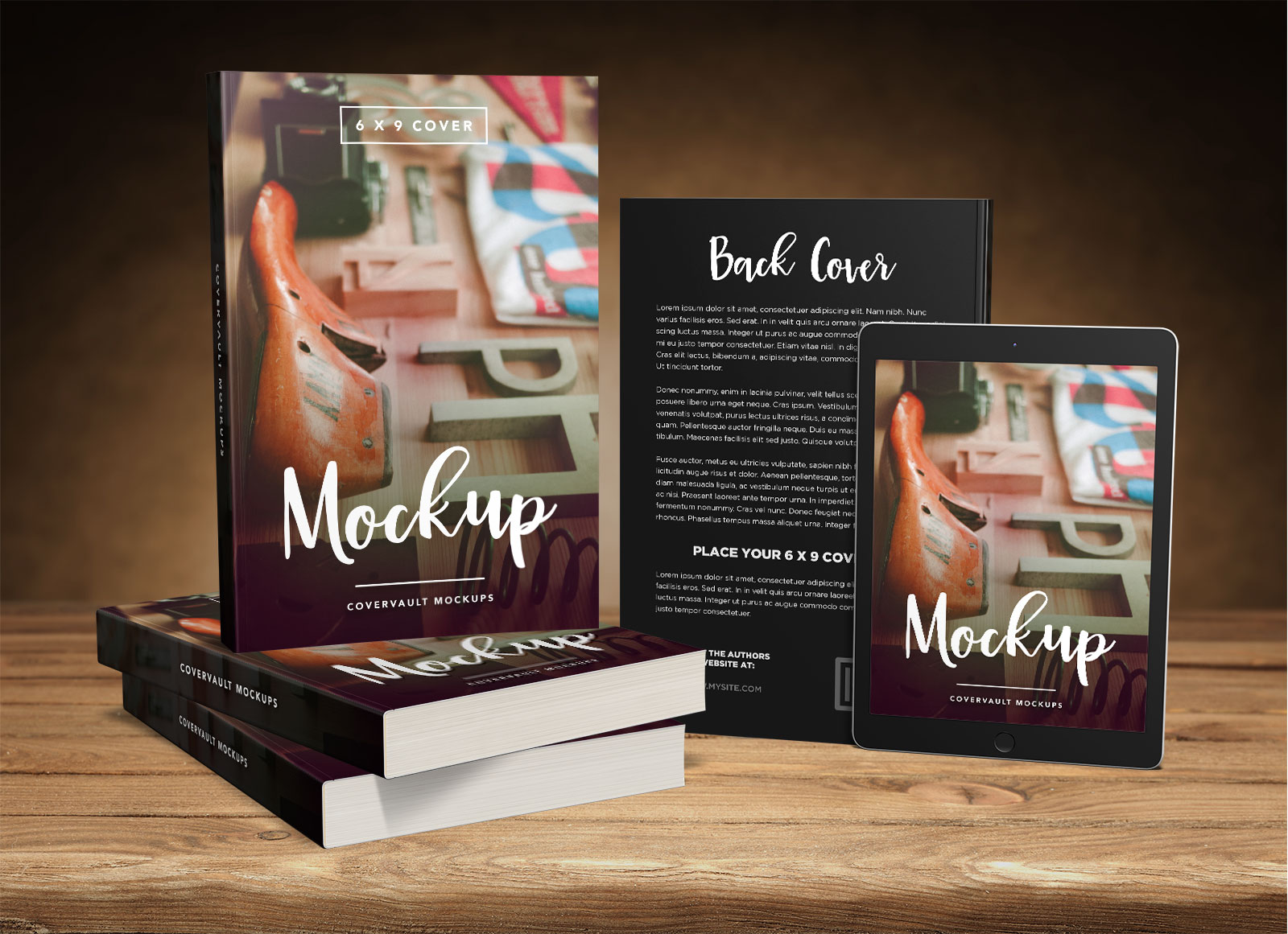 Free-Paperback-Book-with-Tablet-Mockup-PSD