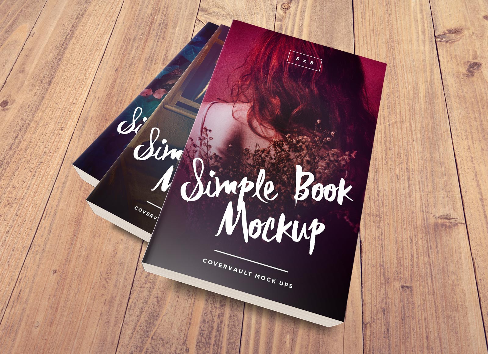 Free stacked book mockup information