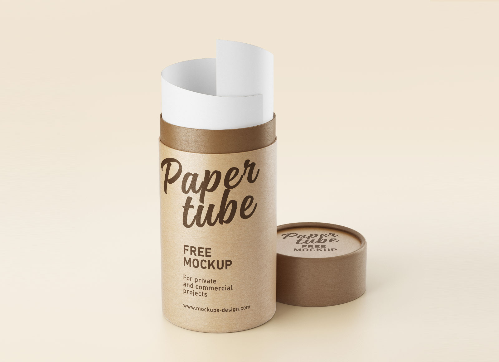 Download Free Paper Tube Packaging Mockup PSD - Good Mockups