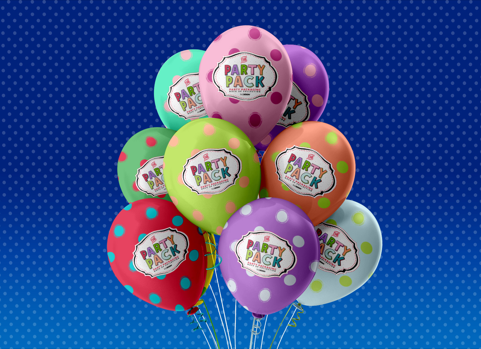 Download Free Party Balloons Mockup PSD - Good Mockups