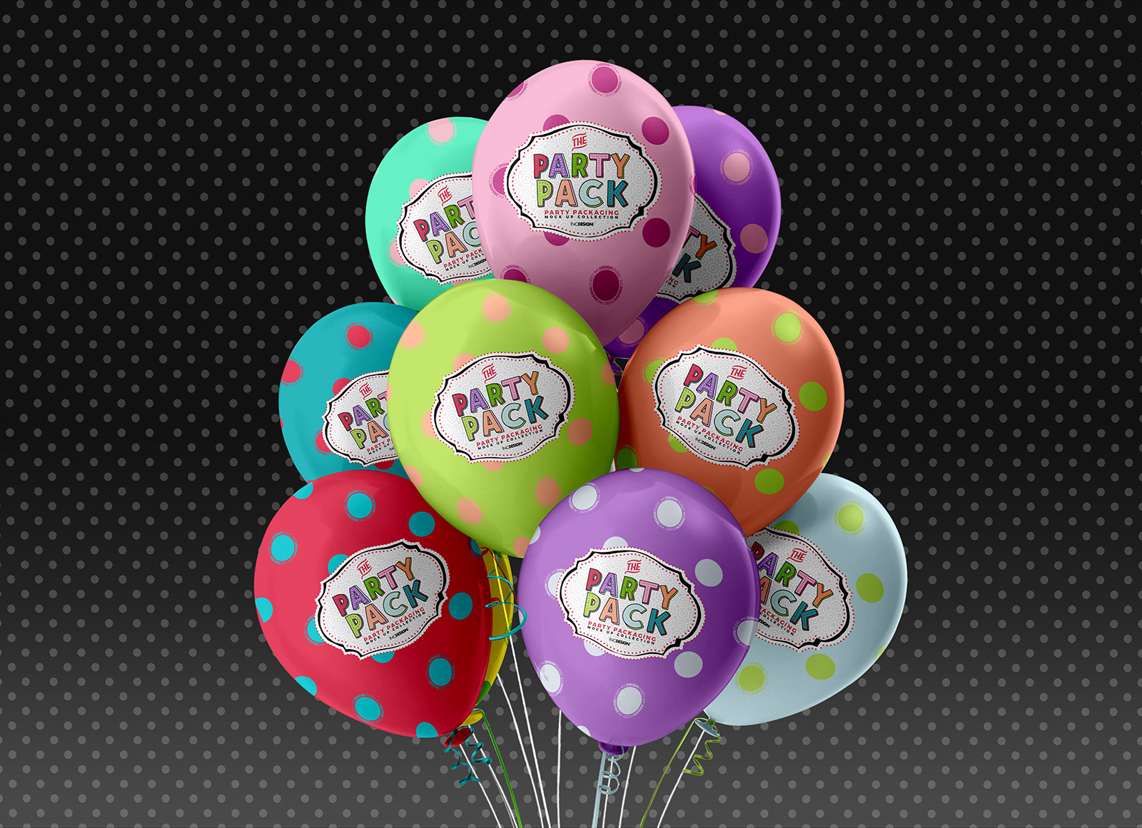 Download Free Party Balloons Mockup Psd Good Mockups