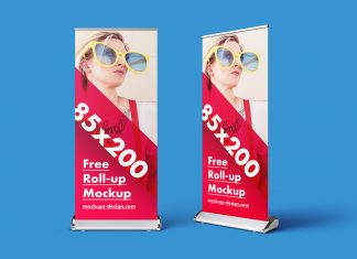 Free Roll-up Banner Stand Mock-up PSD (4)