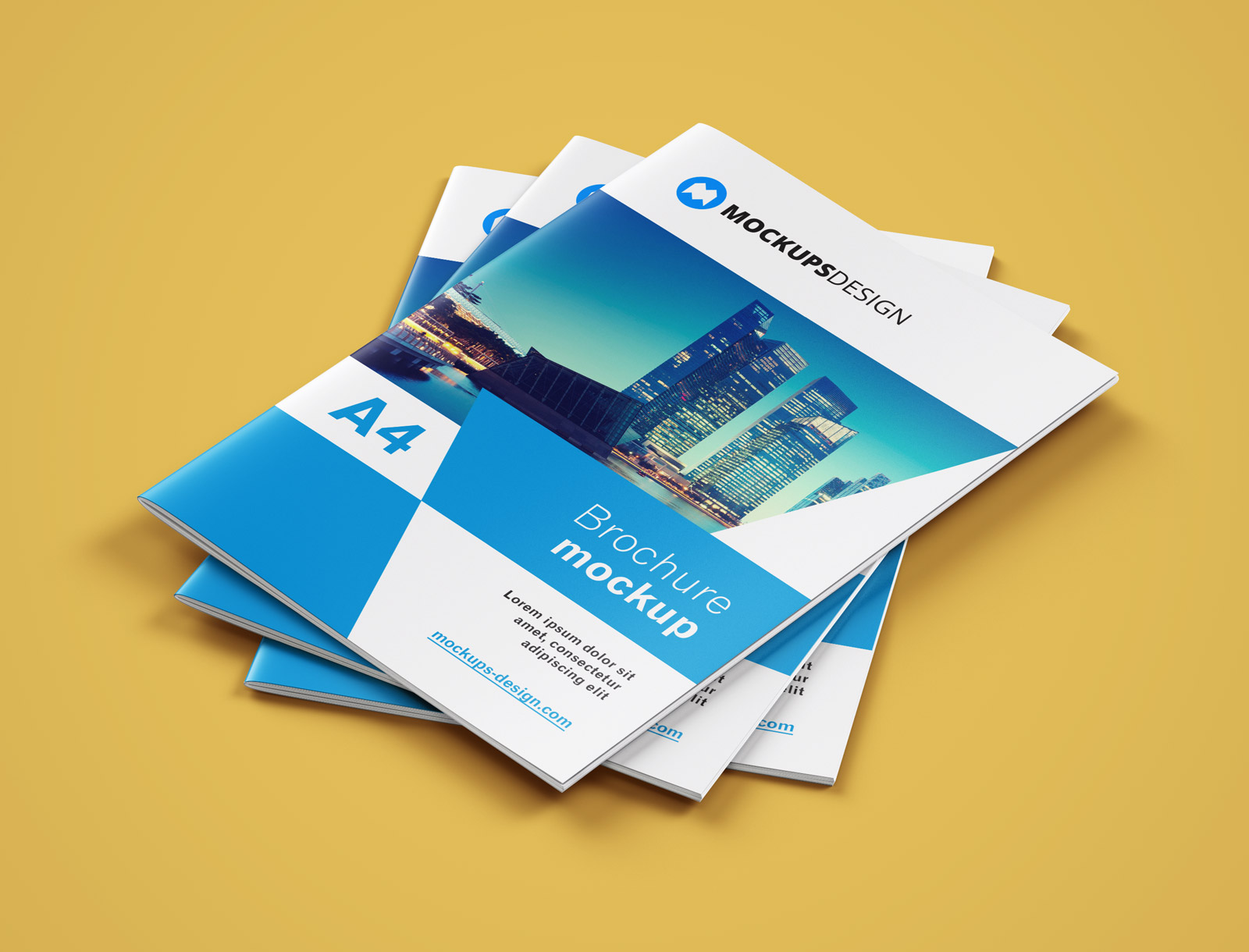 Download Free A4 Multi Page Brochure Company Profile Mockup Psd Set Good Mockups