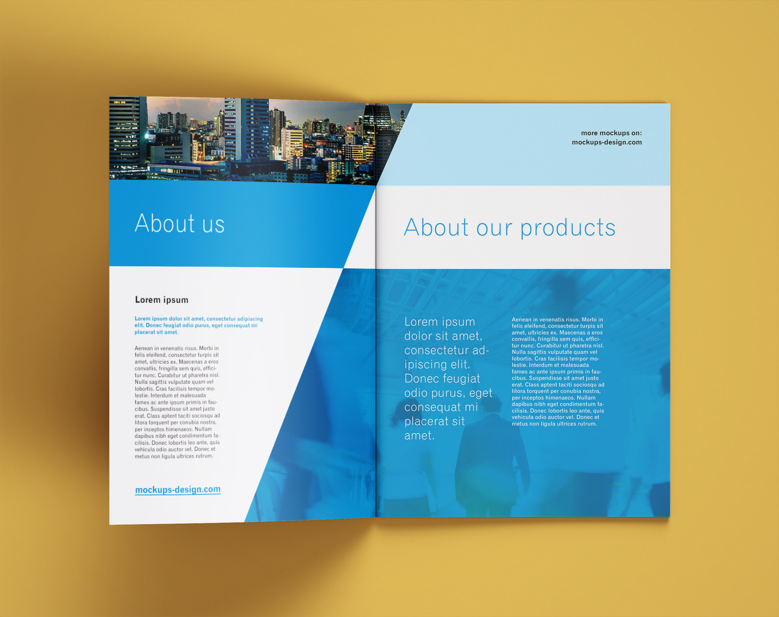 Download Free A4 Multi-Page Brochure / Company Profile Mockup PSD ... PSD Mockup Templates