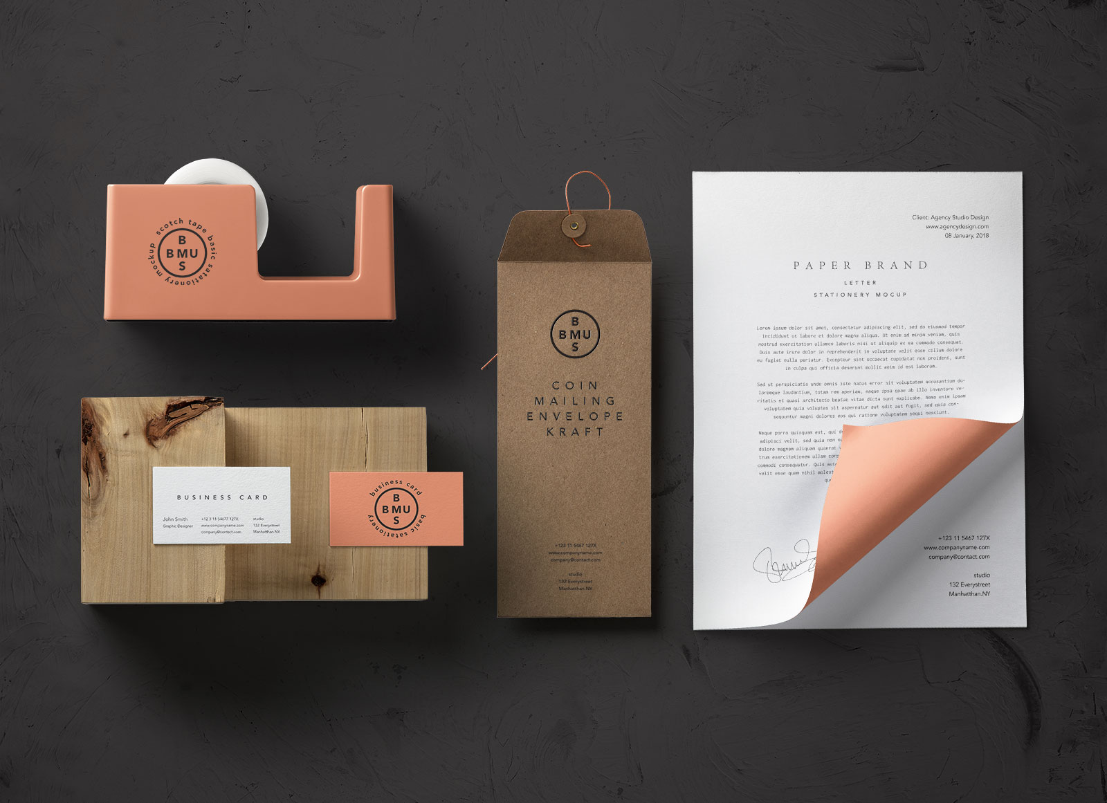 Download Free Basic Stationery Branding Mockup Psd Good Mockups PSD Mockup Templates