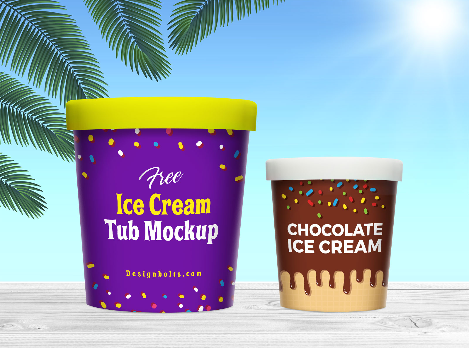 Free Ice Cream Tub Mockup (PSD)