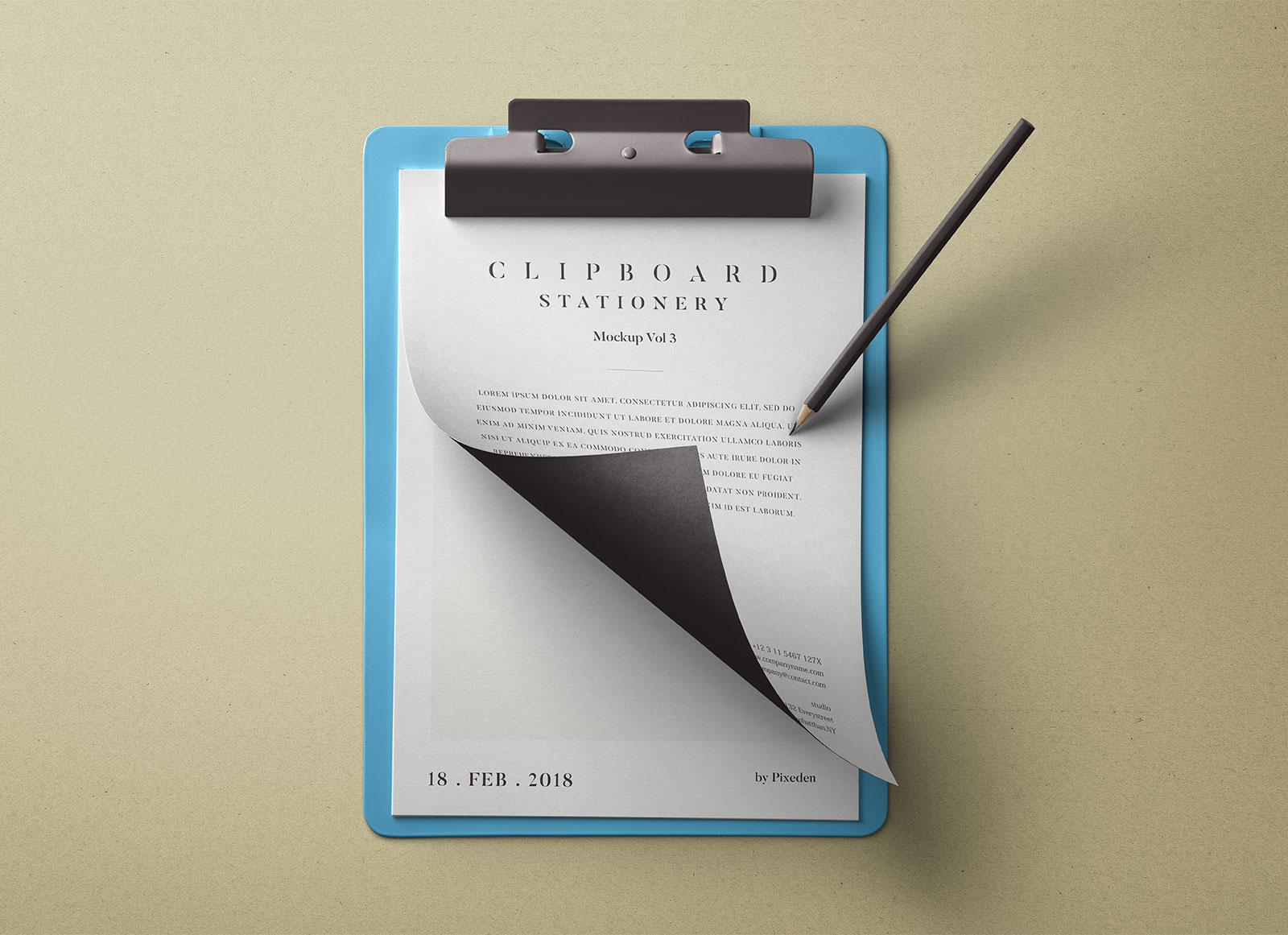 Free Paper Curl Clipboard Mockup Psd Good Mockups