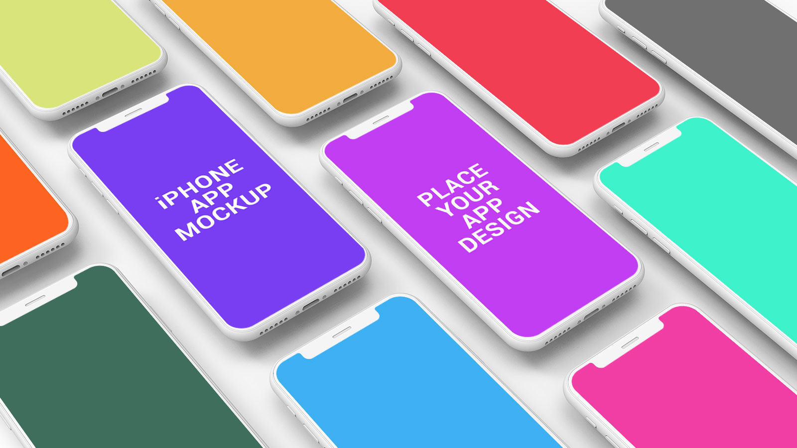 Download Free Perspective iPhone App Screen Mockup PSD - Good Mockups