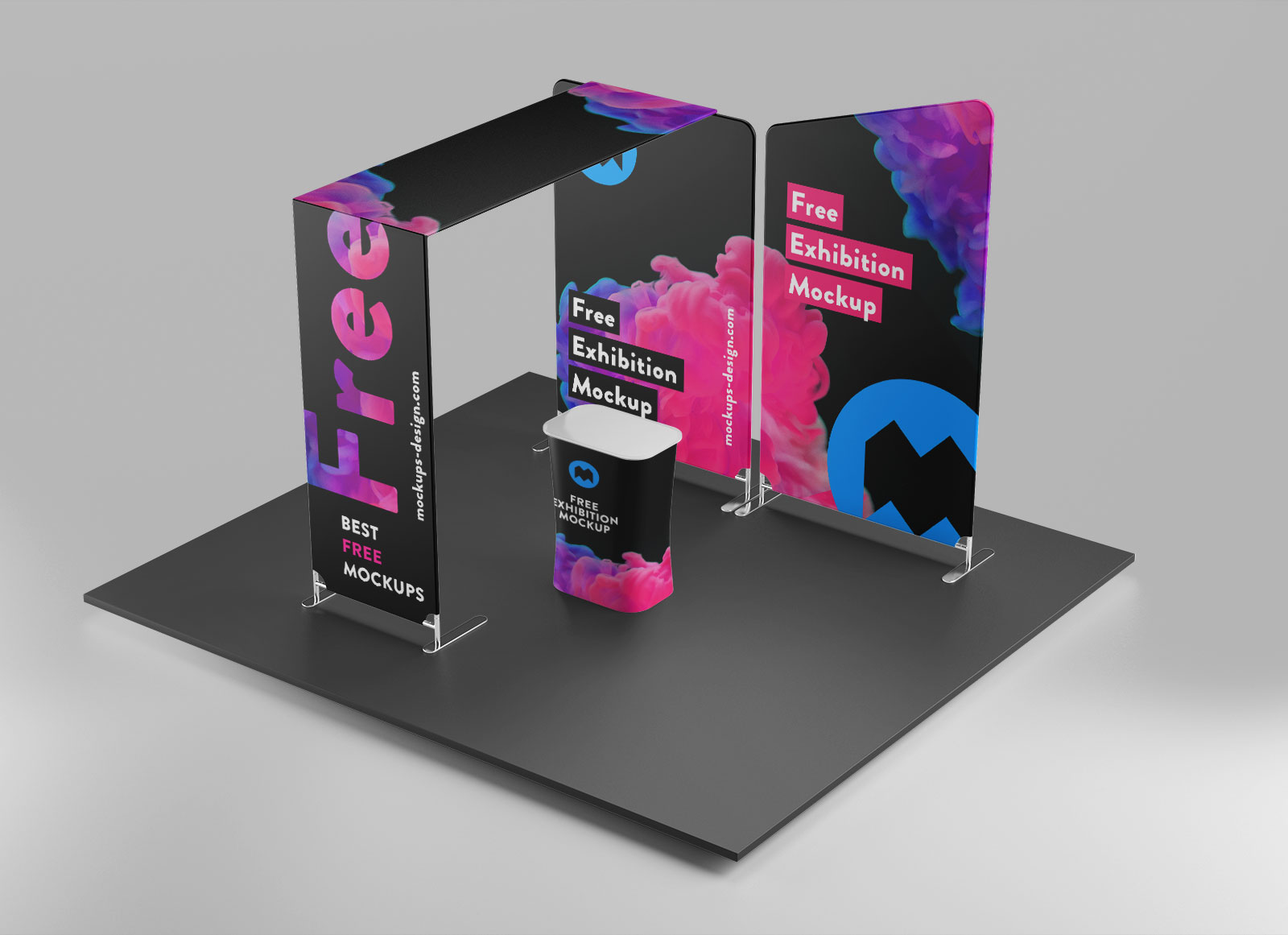 Download Free Trade Show Exhibition Display Booth Stand Mockup PSD ... PSD Mockup Templates