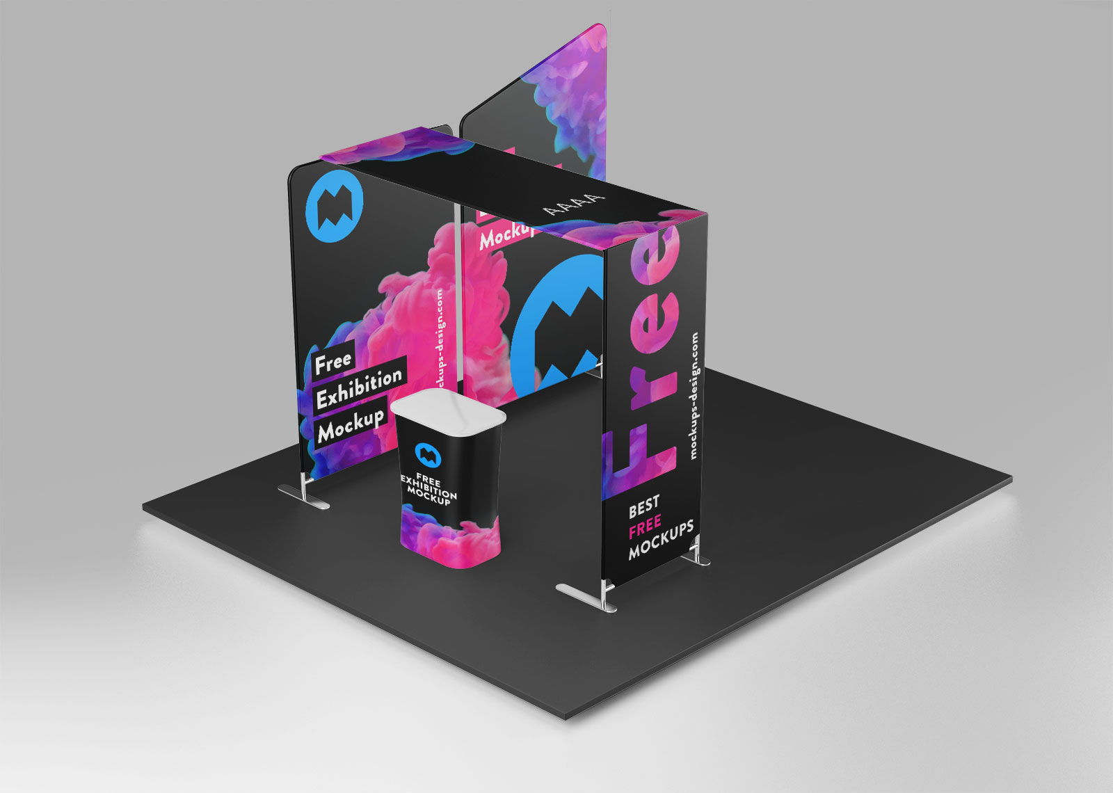 Download Free Trade Show Exhibition Display Booth Stand Mockup Psd Set Good Mockups