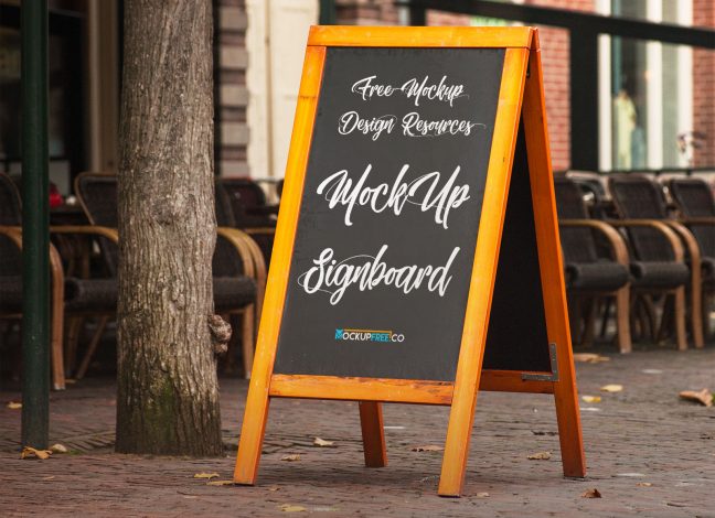 15+ Best Free A Frame Chalkboard Stands & Boards Mockups   Good Mockups