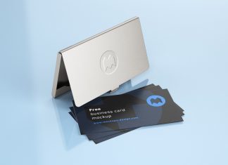 Free-Business-Card-with-Holder-Mockup-PSD-Set