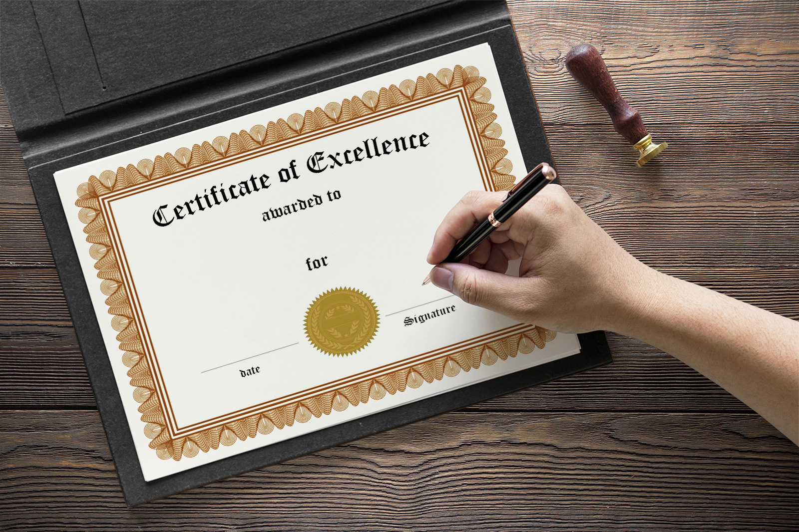 Free A4 Size Achievement Certificate Mockup PSD - Good Mockups