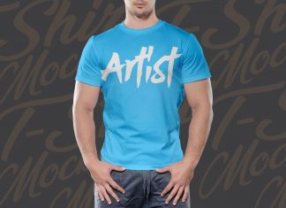Free-Half-Sleeves-T-shirt-Mockup-PSD-2