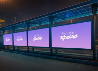 Free-Outdoor-Advertising-Bus-Shelter-Billboard-Mockup-PSD-2