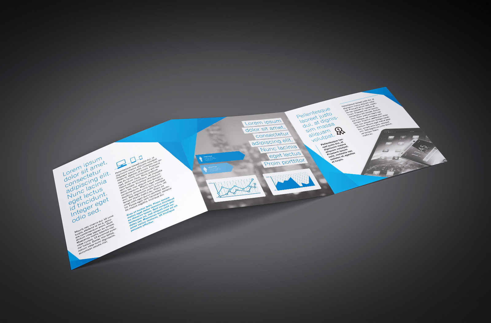 Free Tri-Fold (3 Fold) Square Brochure Mockup PSD Set (2)