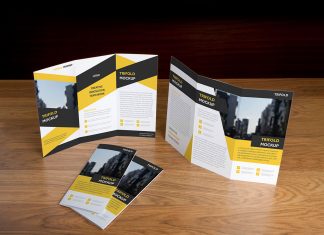 Free-Front-&-Back-Tri-Fold-Brochure-Mockup-PSD-Presentation