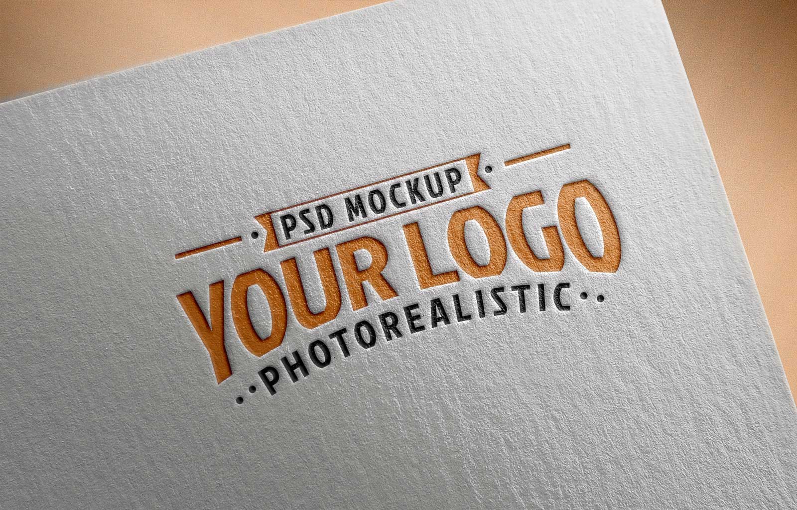 Free Logo Mockup PSD on Textured Paper - Good Mockups