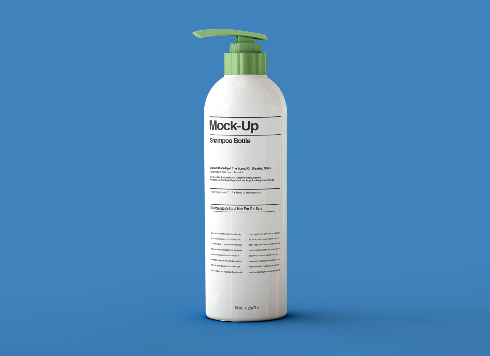 Free Pump Spray Shampoo Bottle Mockup PSD