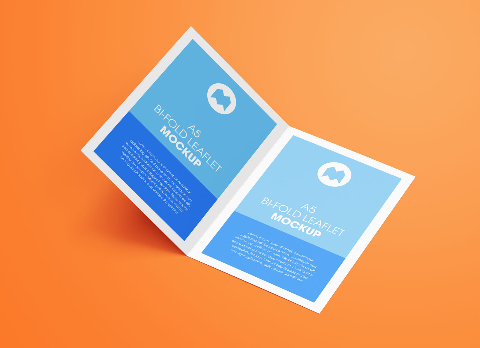 Free A5 Bi-Fold Brochure Leaflet Pamphlet Mockup PSD Set (5)