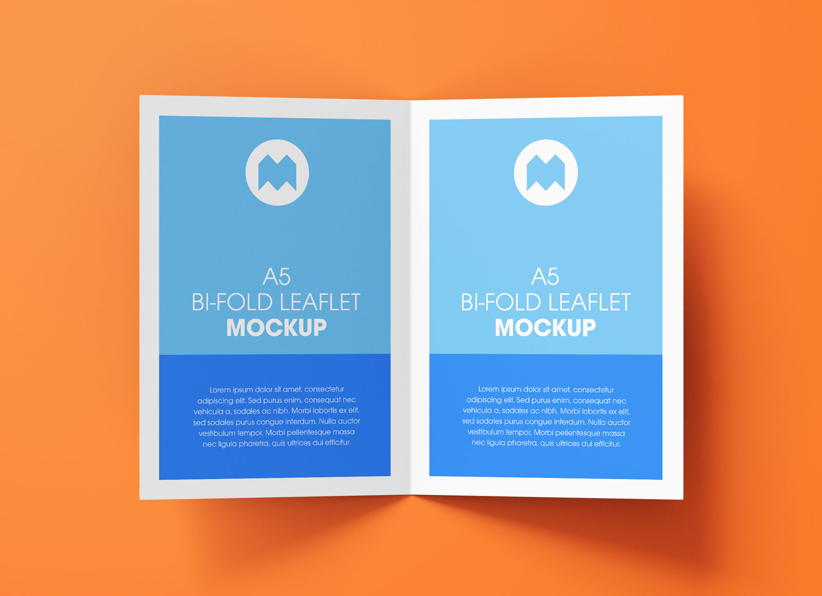 Free A5 Bi-Fold Brochure Leaflet Mockup PSD Set (6)