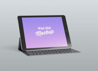 Free-Apple-iPad-Pro-12.9-inches-With-Keyboard-Mockup-PSD-2