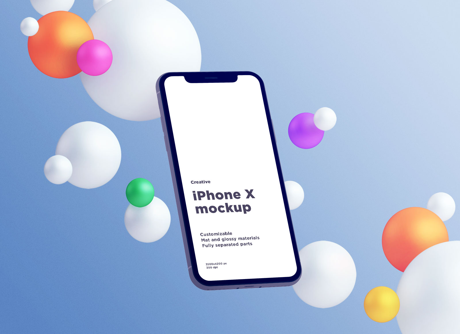 Free-Fully-Customizable-Floating-iPhone-X-Mockup-PSD - Good Mockups