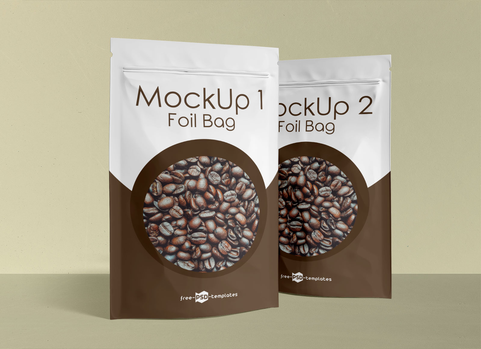 Free Stand-Up Foil Pouch For Food Packaging Mockup PSD Set ...