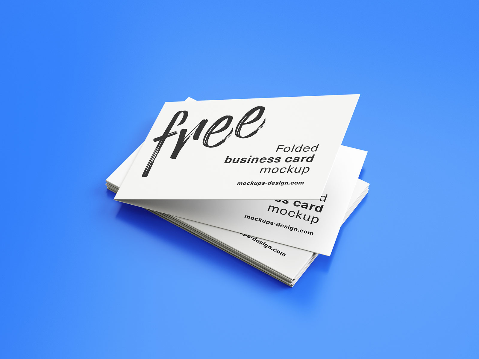 Free Folded Business Card Mockup PSD Set (3)