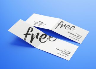 Free Folded Business Card Mockup PSD Set (4)