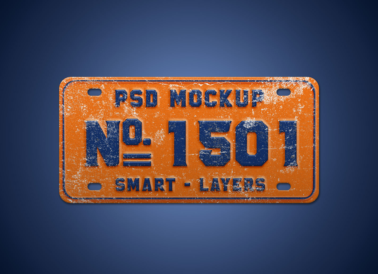 Free Steel Car Number Plate Mockup PSD - Good Mockups