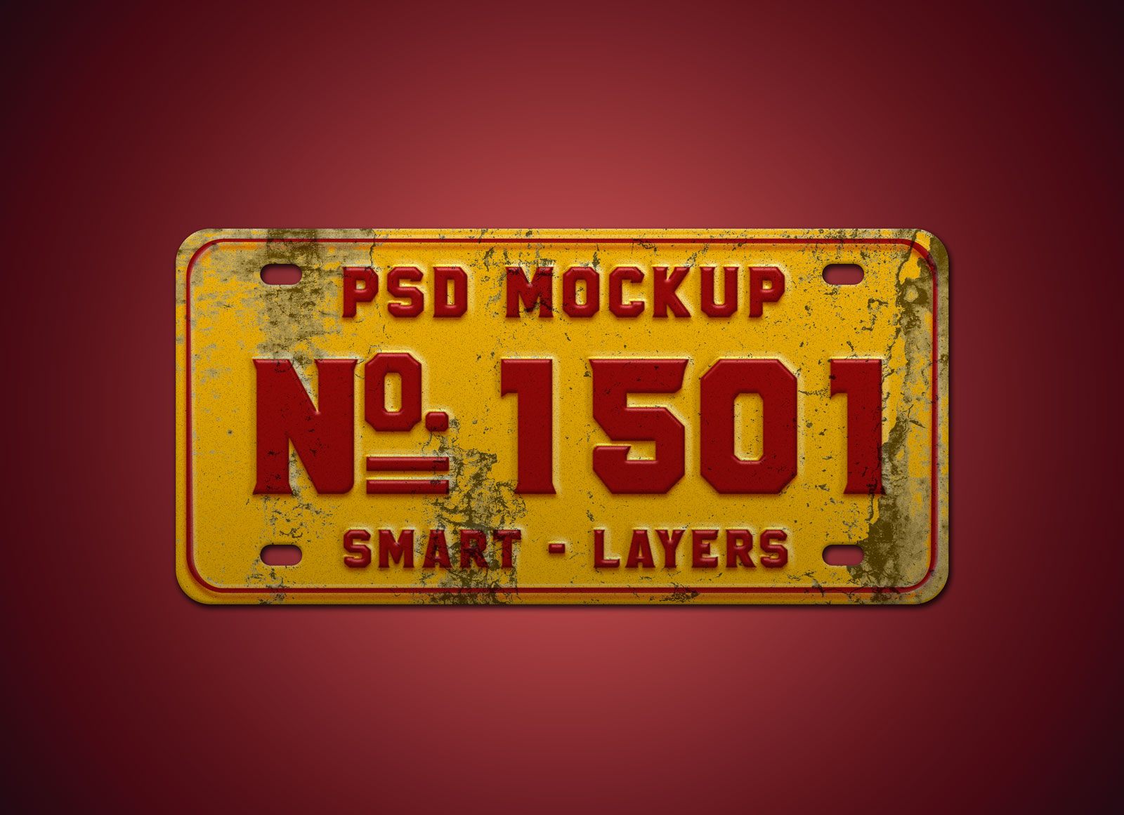 Download Free Steel Car Number Plate Mockup PSD - Good Mockups