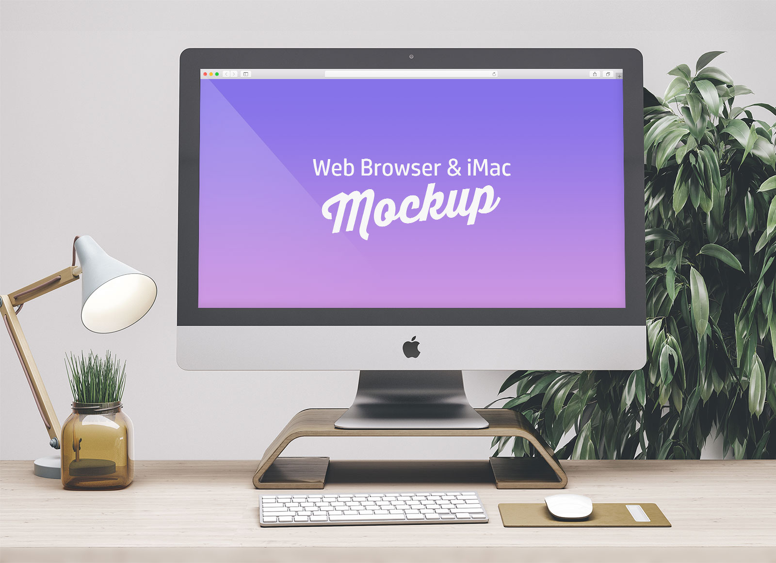 Free Web Browser & iMac Mockup PSD - Good Mockups