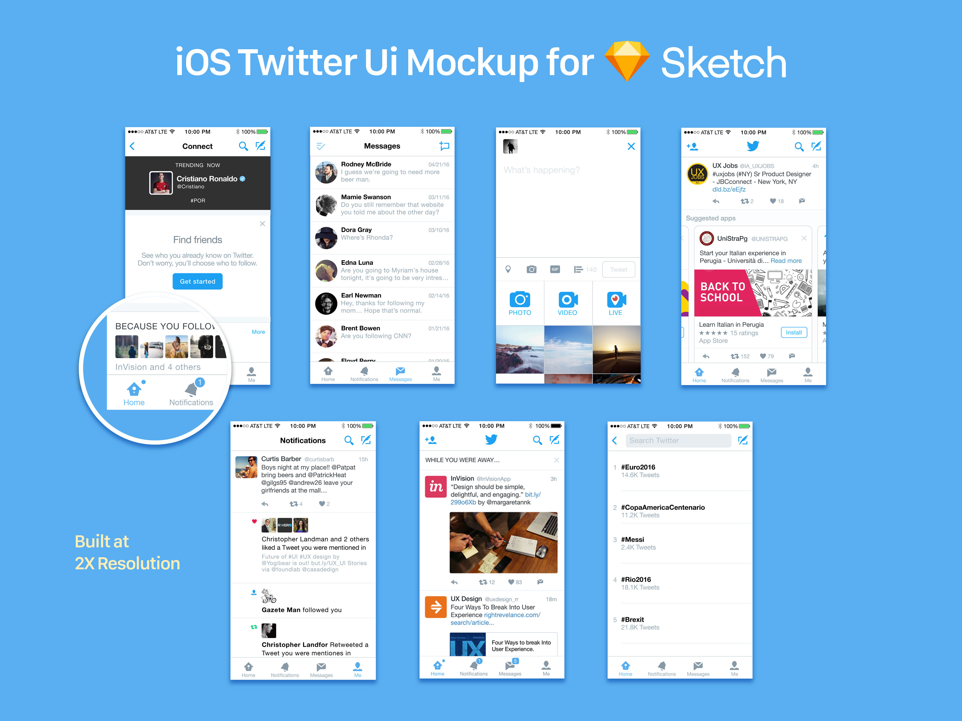 Download Free iOS Twitter UI Social Media Mockup For Sketch - Good Mockups