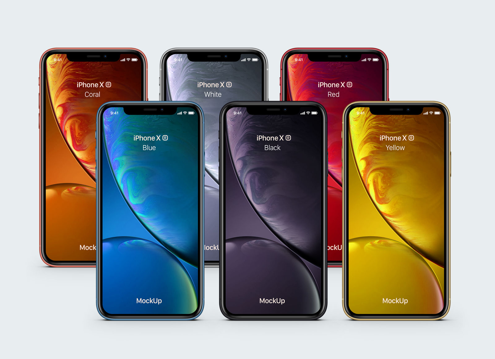 Download Free iPhone XR Yellow, White, Black, Red, Coral & Blue ...
