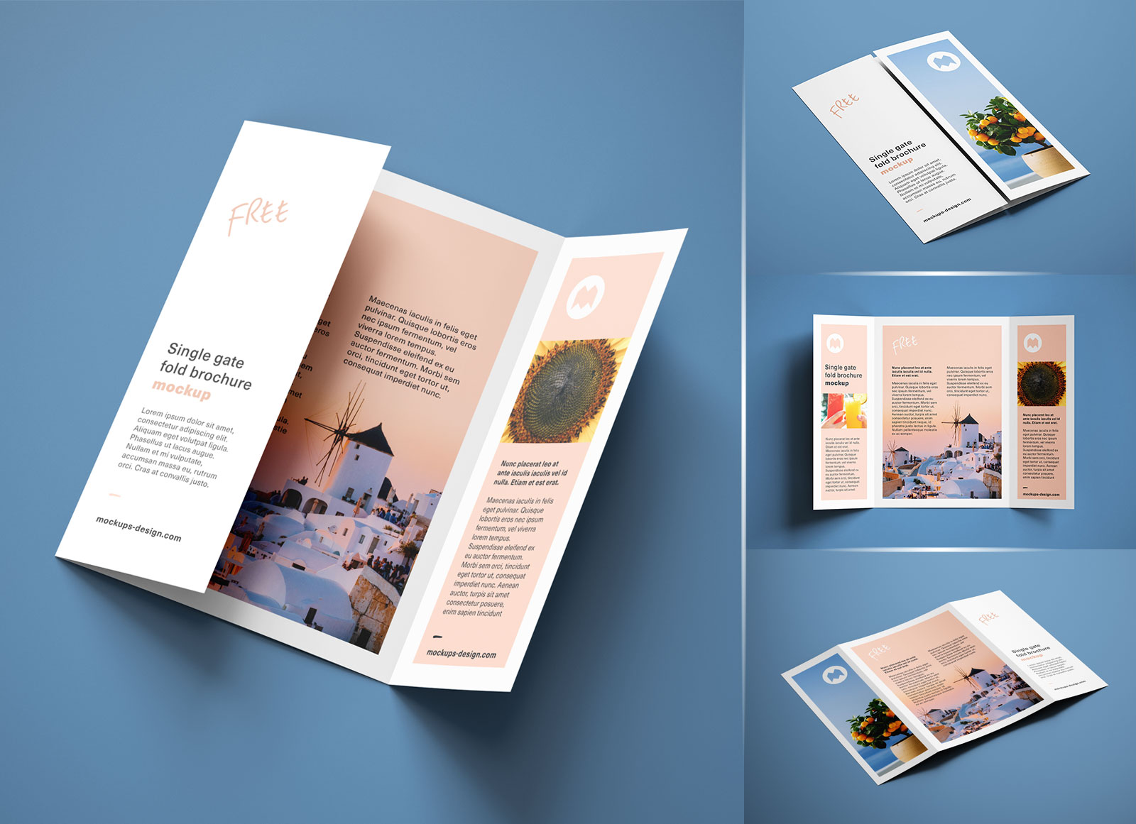 Free A20 Single-Gate Fold Brochure Mockup PSD Set - Good Mockups In Gate Fold Brochure Template