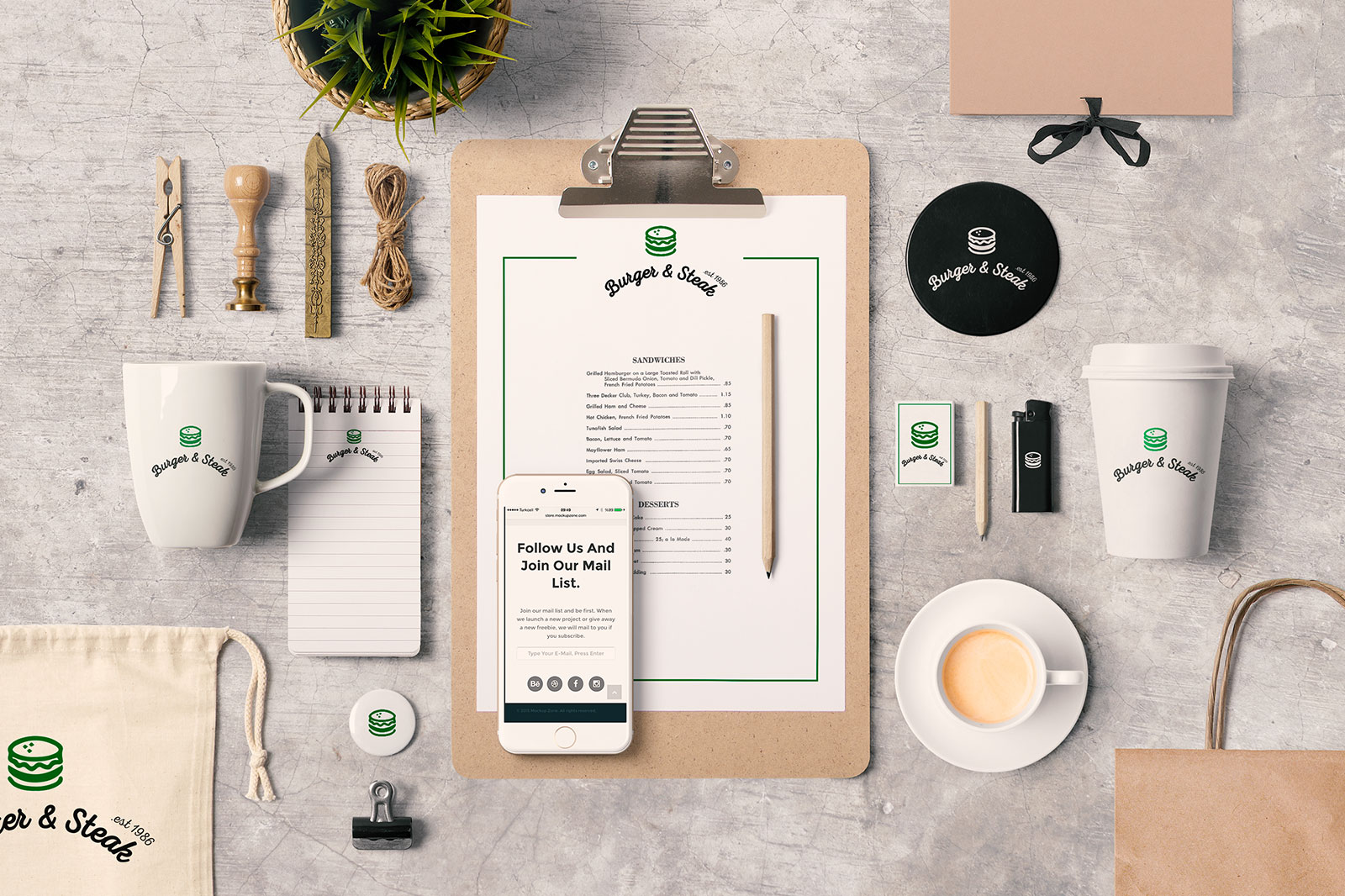 Download Free Premium Stationery / Brand Identity Mockup PSD Set ... PSD Mockup Templates