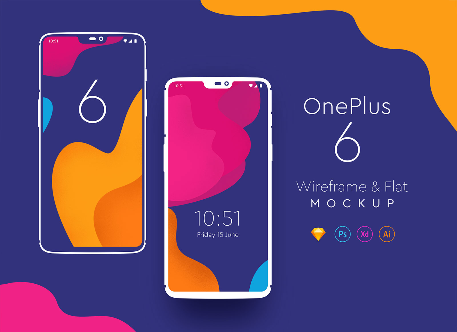 Free-Flat-Version-of-One-Plus-6-Mockup-PSD,-Ai,-XD-&-Sketch-App-Formats-2