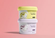 Free-Ice-Cream-Cup-Container-Bucket-Package-Mockup