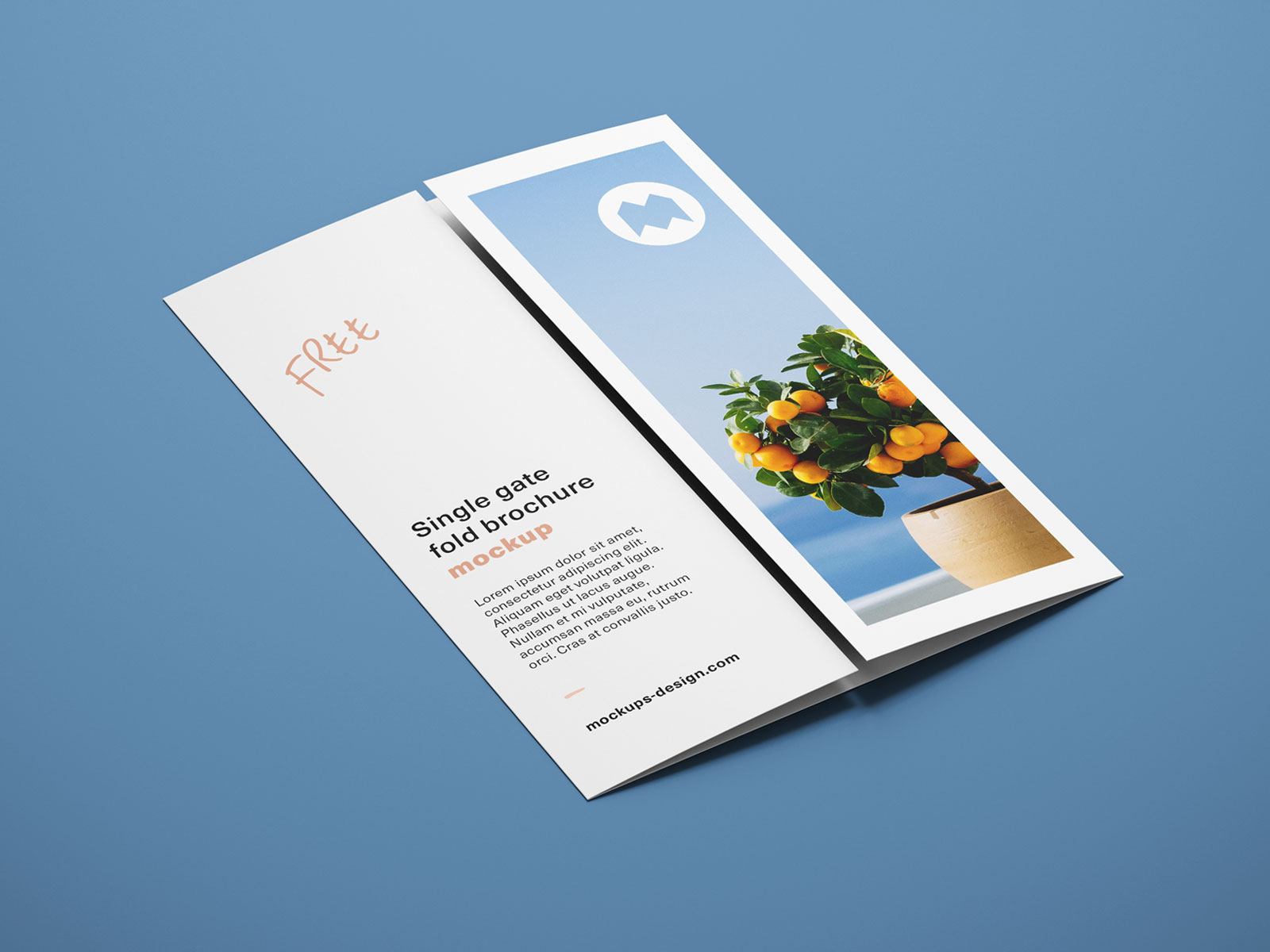 Free A4 Single Gate Fold Brochure Mockup Psd Set Good Mockups