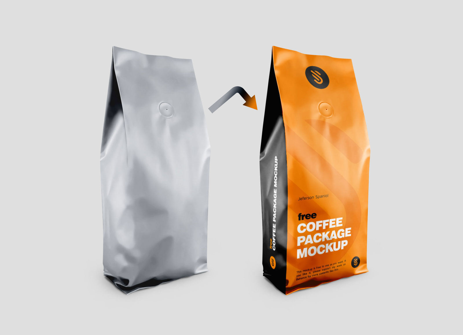 Free Aluminium Coffee Standing Pouch Packaging Mockup PSD - Good Mockups
