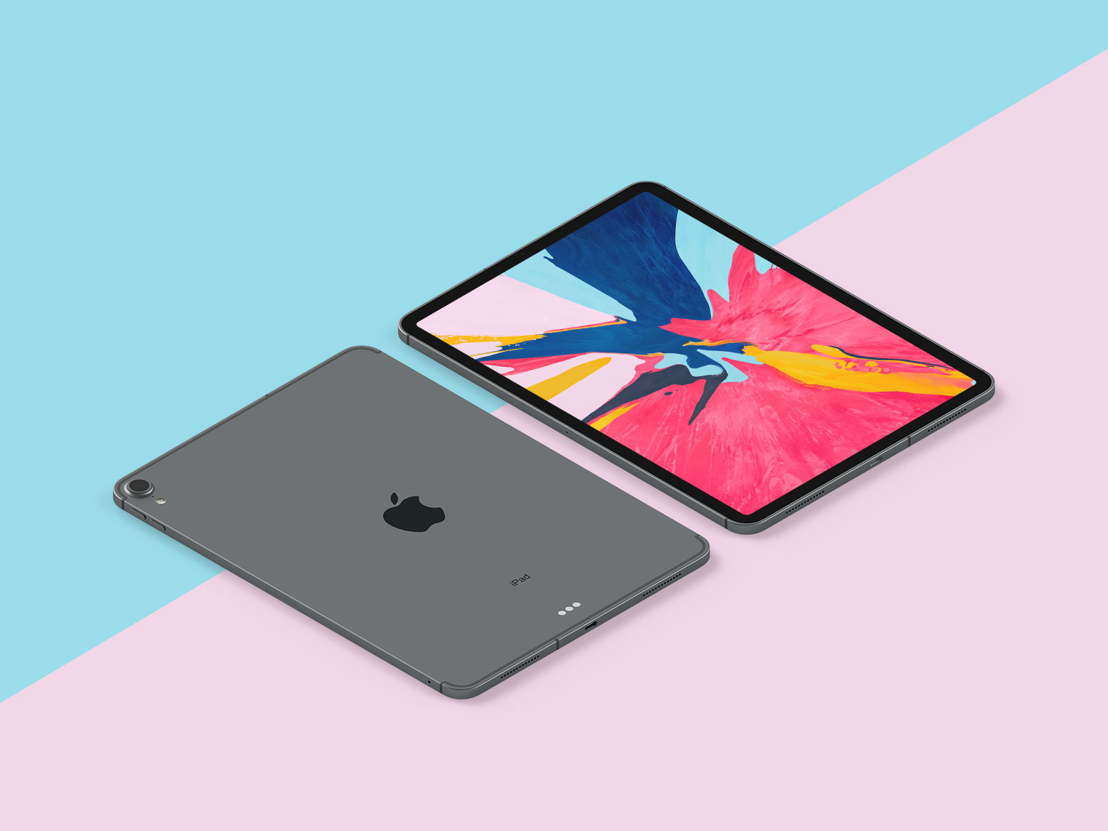 Download Free New iPad Pro 2018 Mockup PSD in Perspective View - Good Mockups