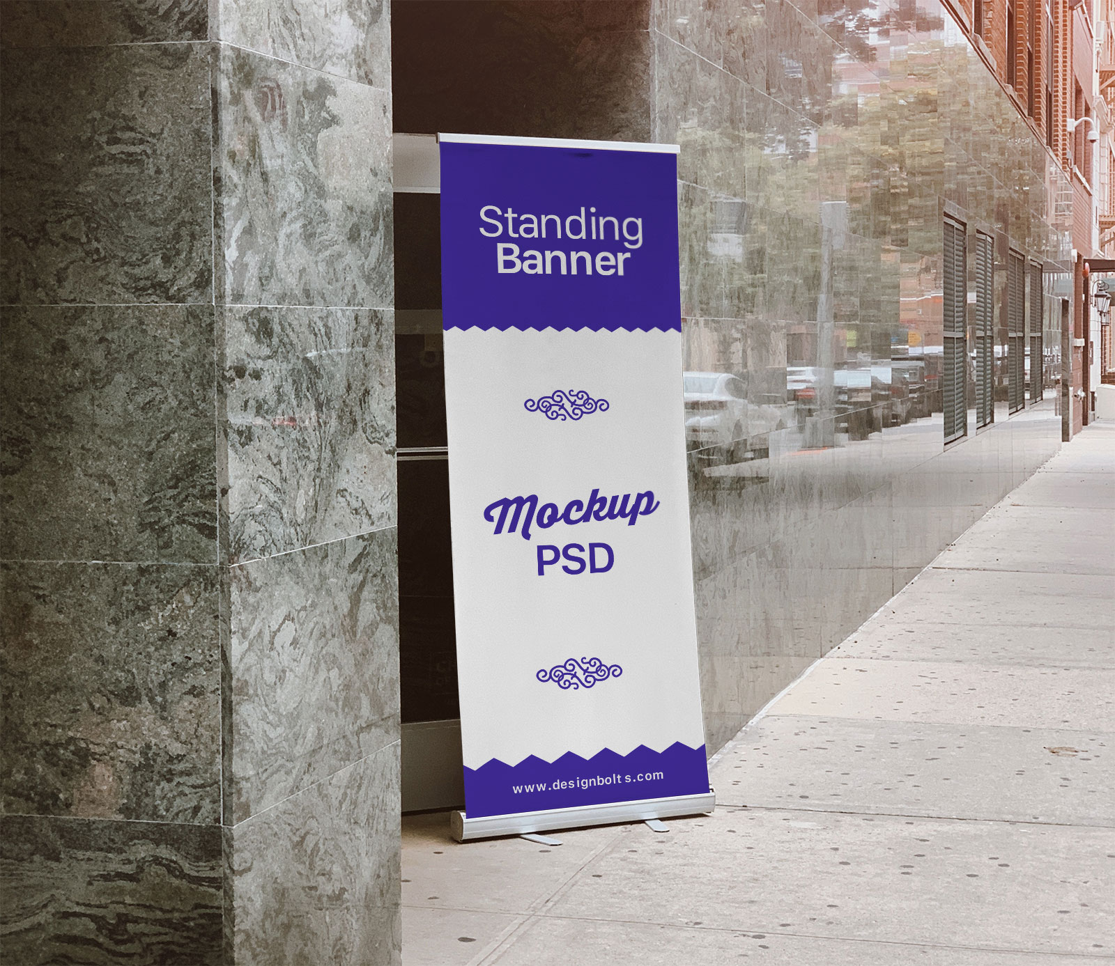 Free-Outdoor-Advertising-Standing-Banner-on-Road-Banner-Mockup-PSD-2