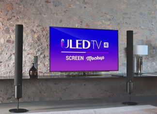 Free-55-Inches-4K-Smart-LED-TV-Screen-Mockup-PSD