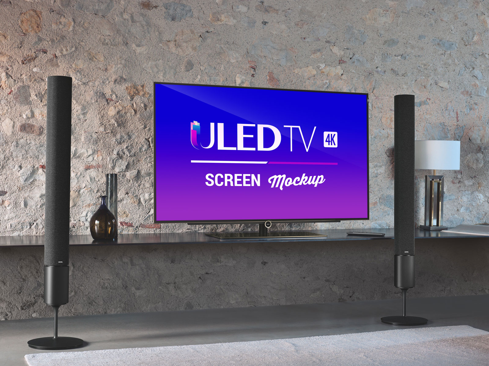 Download Free 55 Inches 4k Smart Led Tv Screen Mockup Psd Good Mockups PSD Mockup Templates