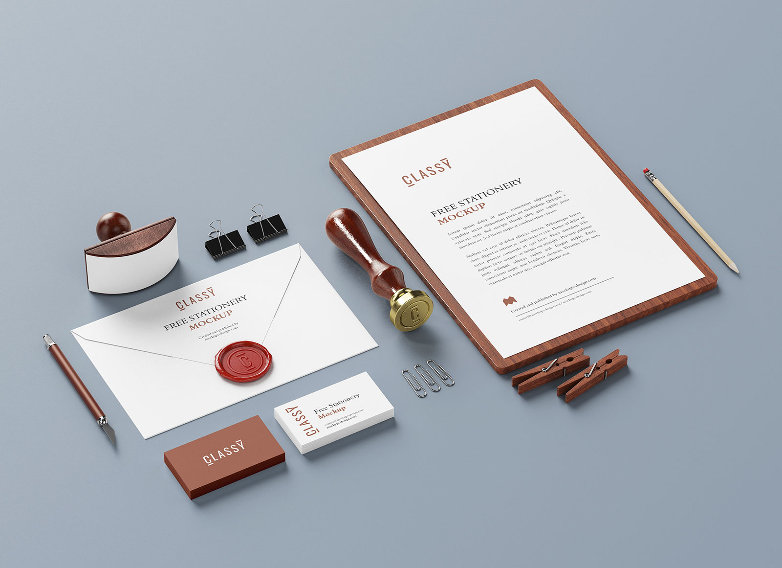 Free Premium Corporate Identity / Stationery Mockup PSD Set - Good Mockups