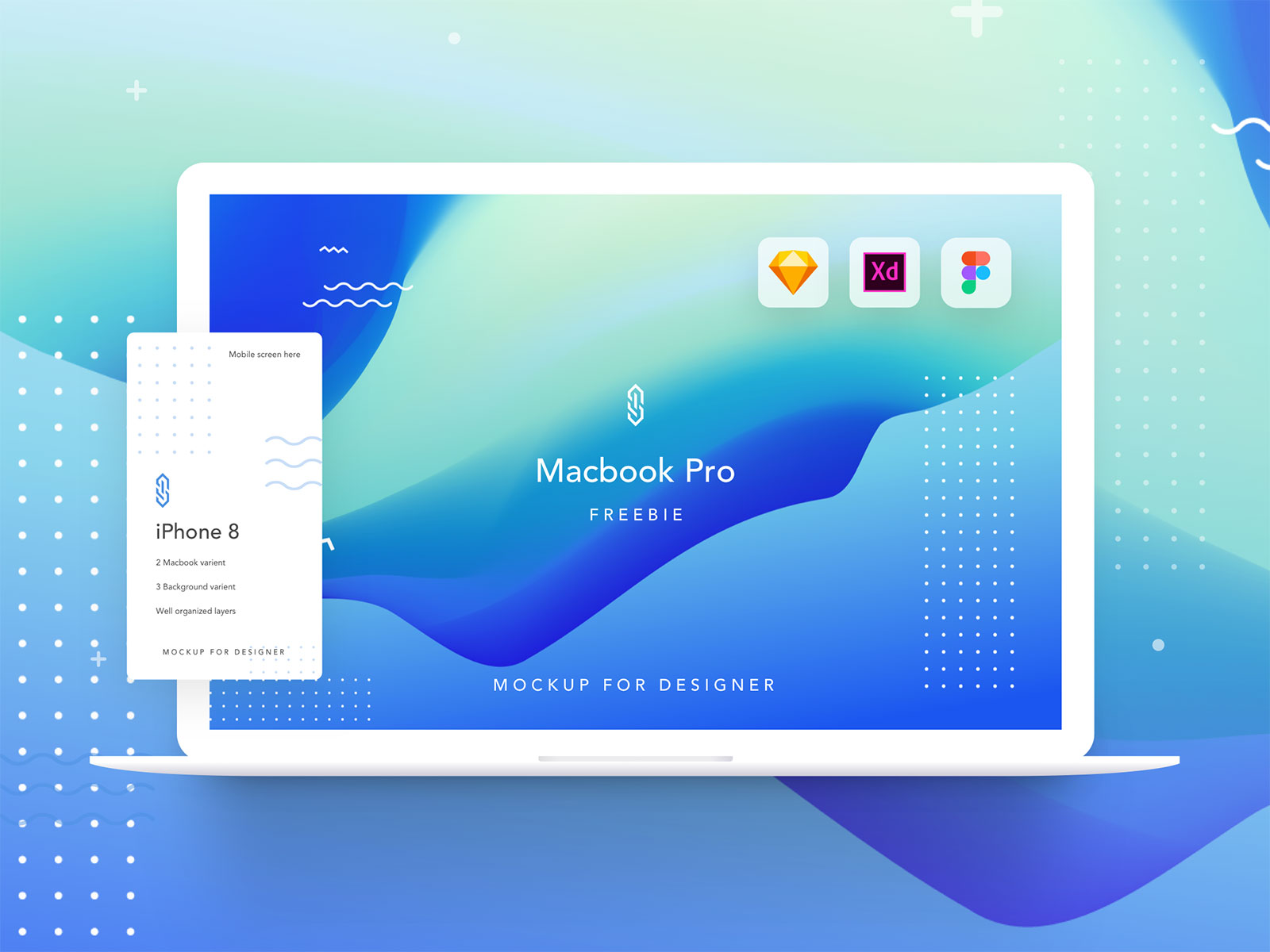Free Macbook Pro 16 Mockup freebie for Figma and Adobe XD