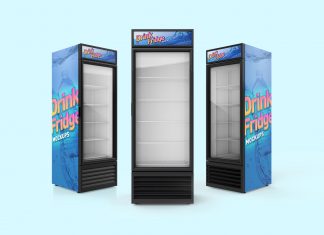 Free-Soft-Drinks-Fridge-Refrigerator-Mockup-PSD-Set