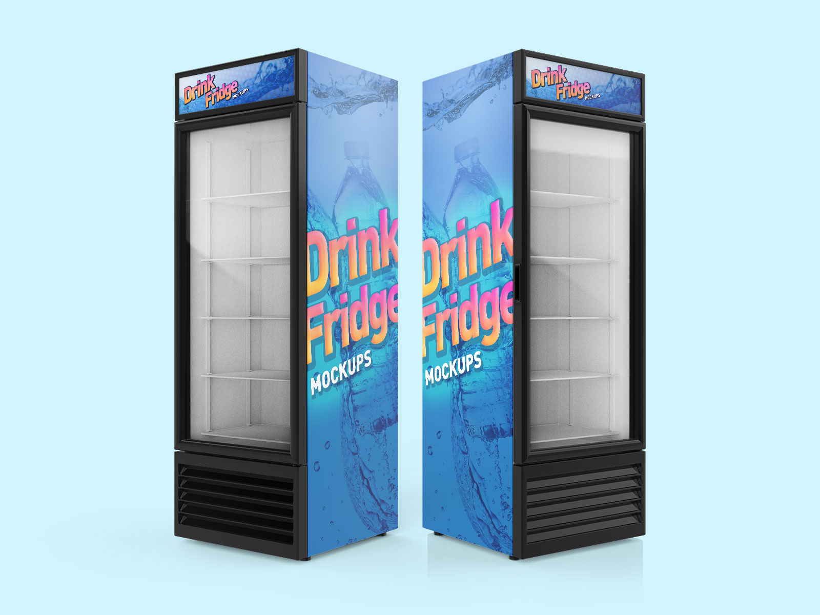 Free Soft Drinks Fridge / Refrigerator Mockup PSD Set ...